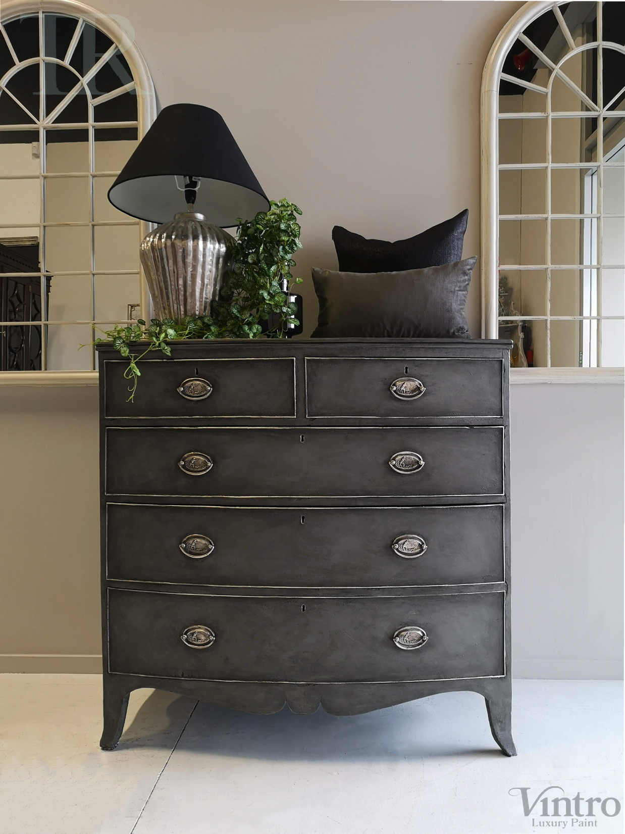 Not For Sale - Tia : Bow Front Mahogany Chest of Drawers