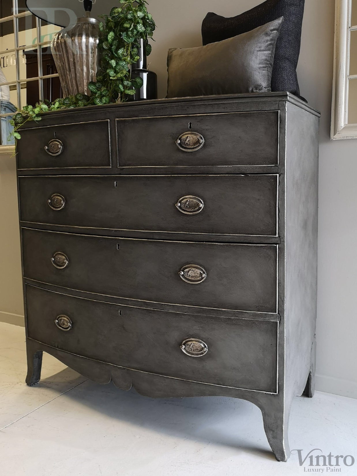 Not For Sale - Tia : Bow Front Mahogany Chest of Drawers