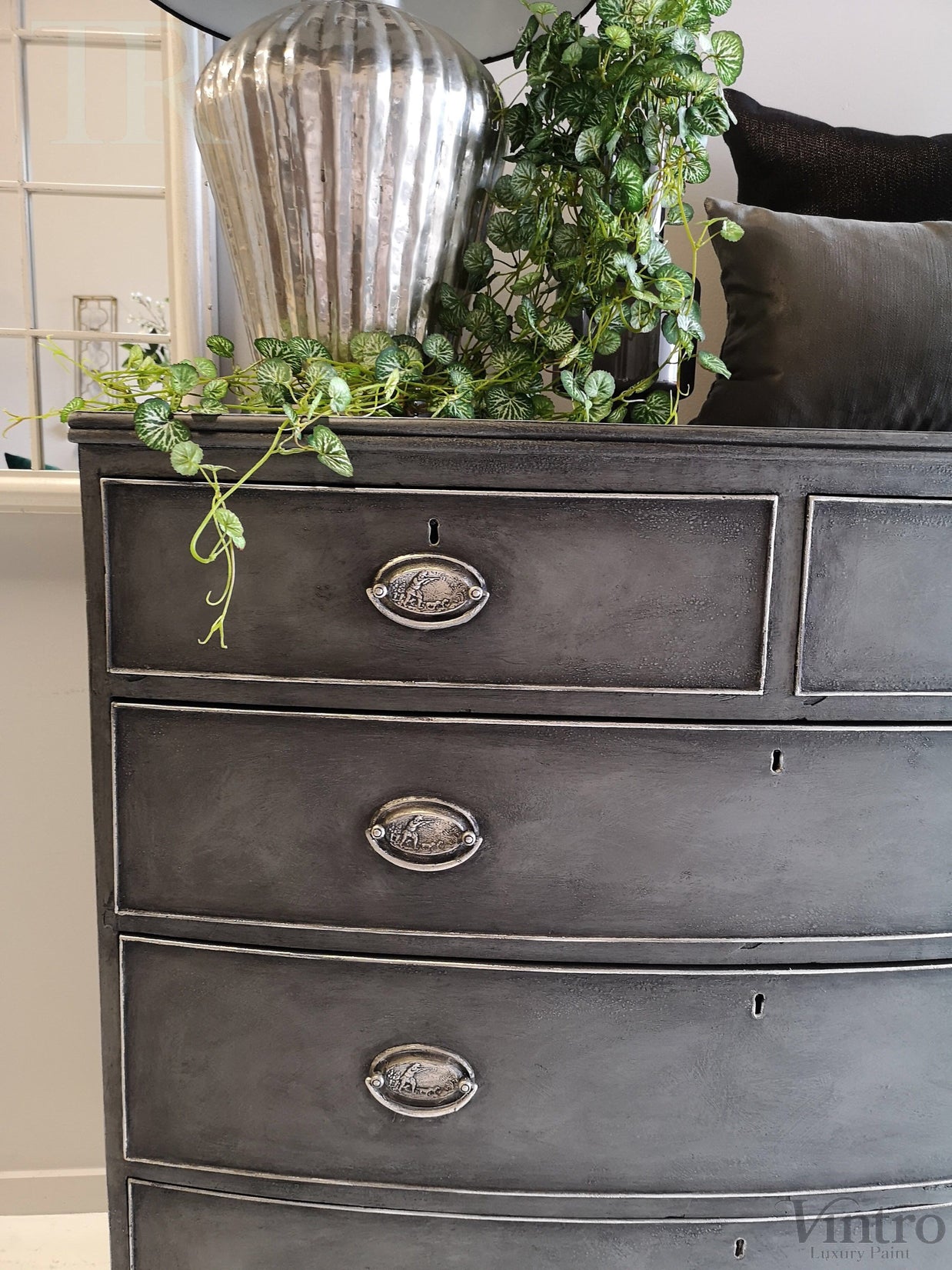 Not For Sale - Tia : Bow Front Mahogany Chest of Drawers