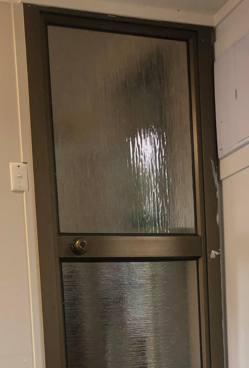 Not For Sale - Rustic Metallic finish done over glass doors