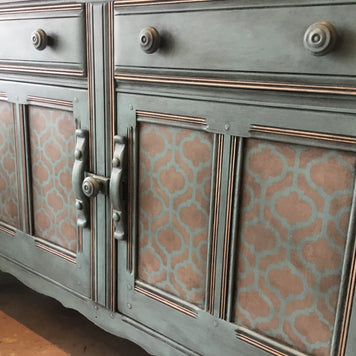Not For Sale - Ira: Oak hand painted & stencilled sideboard