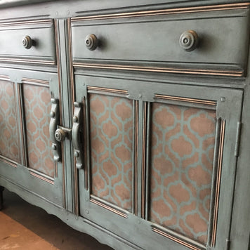 Not For Sale - Ira: Oak hand painted & stencilled sideboard