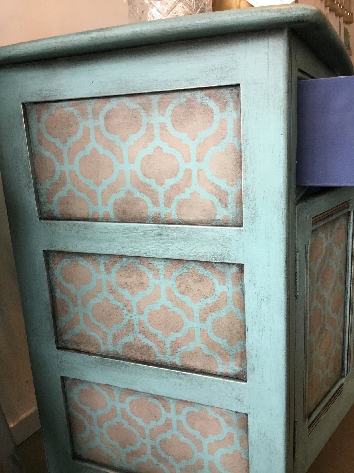 Not For Sale - Ira: Oak hand painted & stencilled sideboard