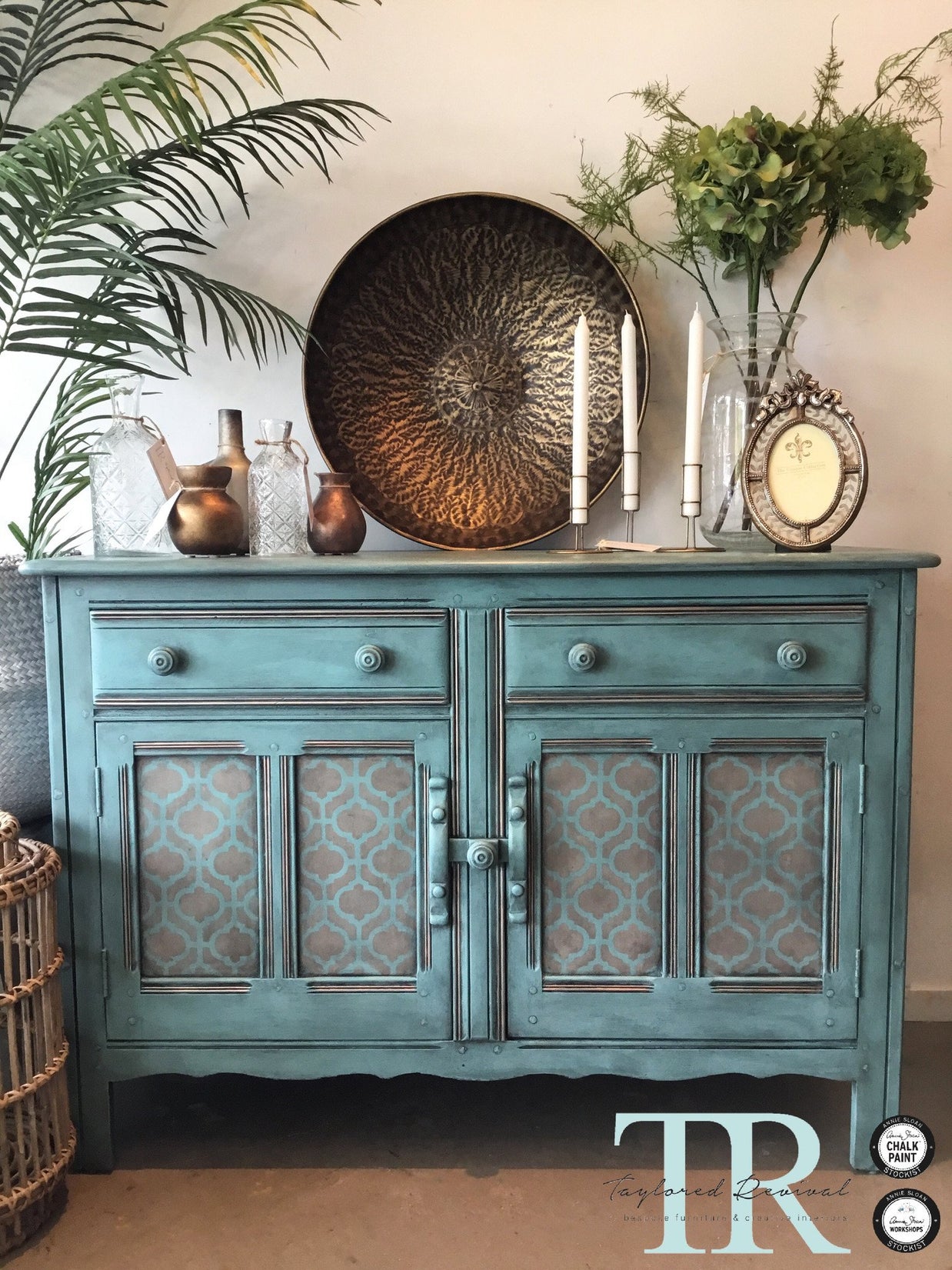 Not For Sale - Ira: Oak hand painted & stencilled sideboard