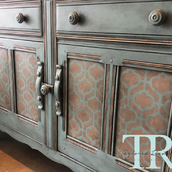 Not For Sale - Ira: Oak hand painted & stencilled sideboard