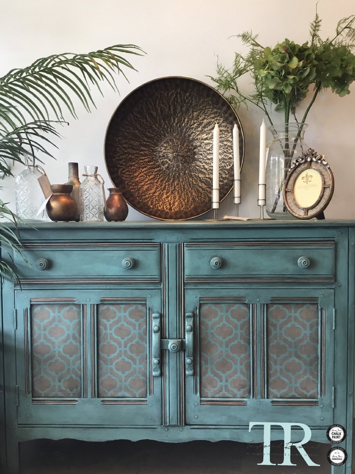 Not For Sale - Ira: Oak hand painted & stencilled sideboard