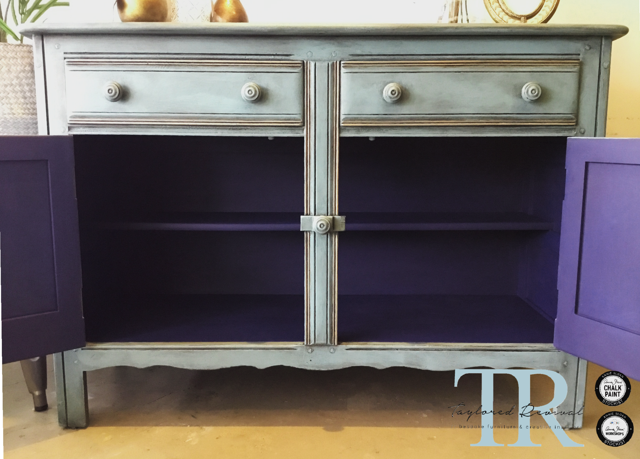Not For Sale - Ira: Oak hand painted & stencilled sideboard