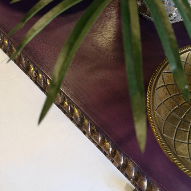 Not For Sale - Amira, Hall / Sofa Table or desk in rich Old Mauve with distressed gold