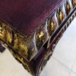 Not For Sale - Amira, Hall / Sofa Table or desk in rich Old Mauve with distressed gold