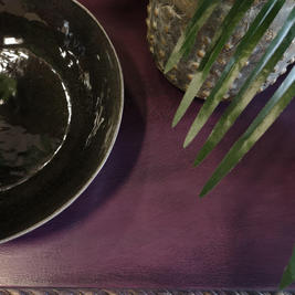 Not For Sale - Amira, Hall / Sofa Table or desk in rich Old Mauve with distressed gold
