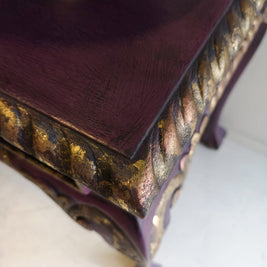 Not For Sale - Amira, Hall / Sofa Table or desk in rich Old Mauve with distressed gold