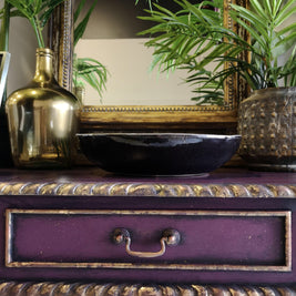Not For Sale - Amira, Hall / Sofa Table or desk in rich Old Mauve with distressed gold