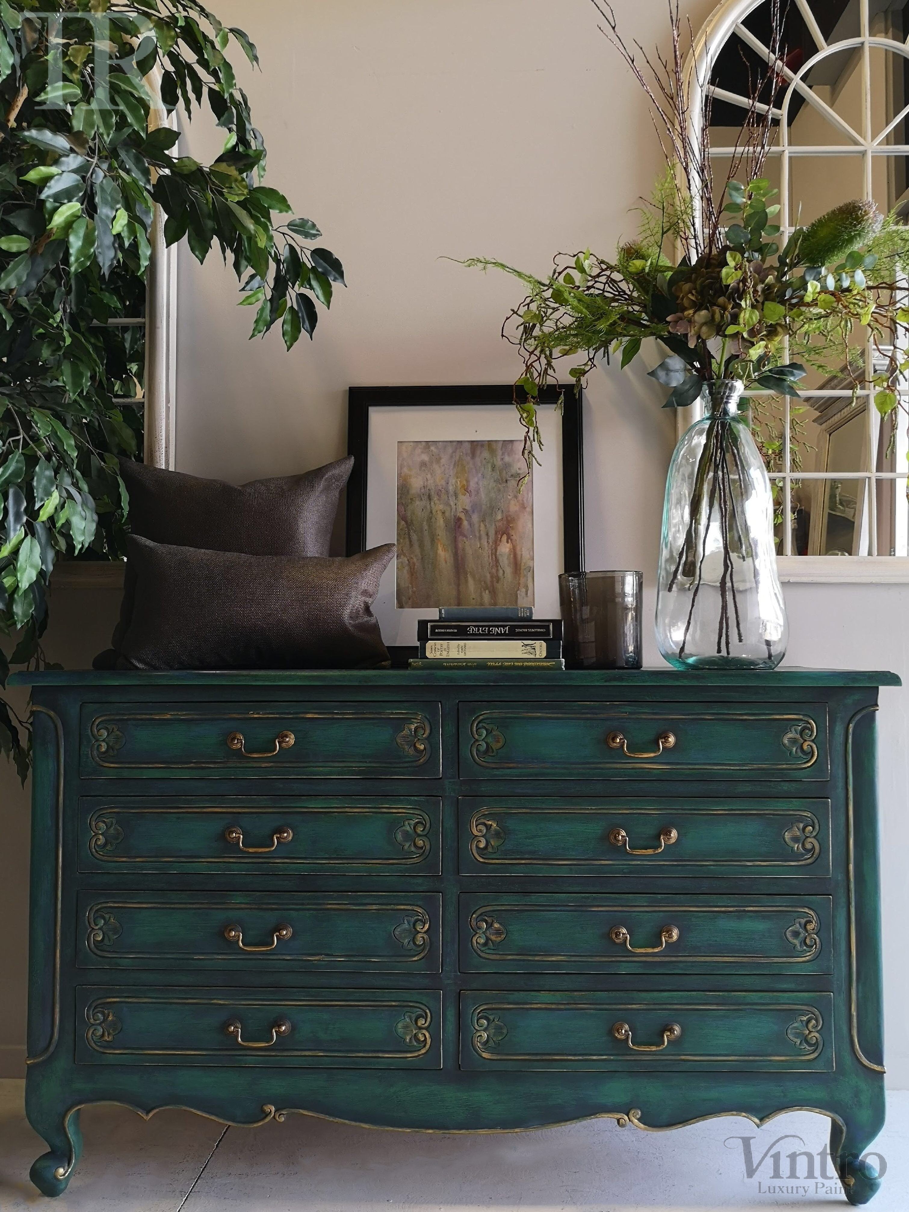 Not For Sale - Eve: Hand painted feature chest of drawers.