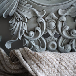 Not For Sale - Giselle: Carved Solid Wood mirror in soft blues.