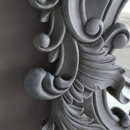 Not For Sale - Giselle: Carved Solid Wood mirror in soft blues.