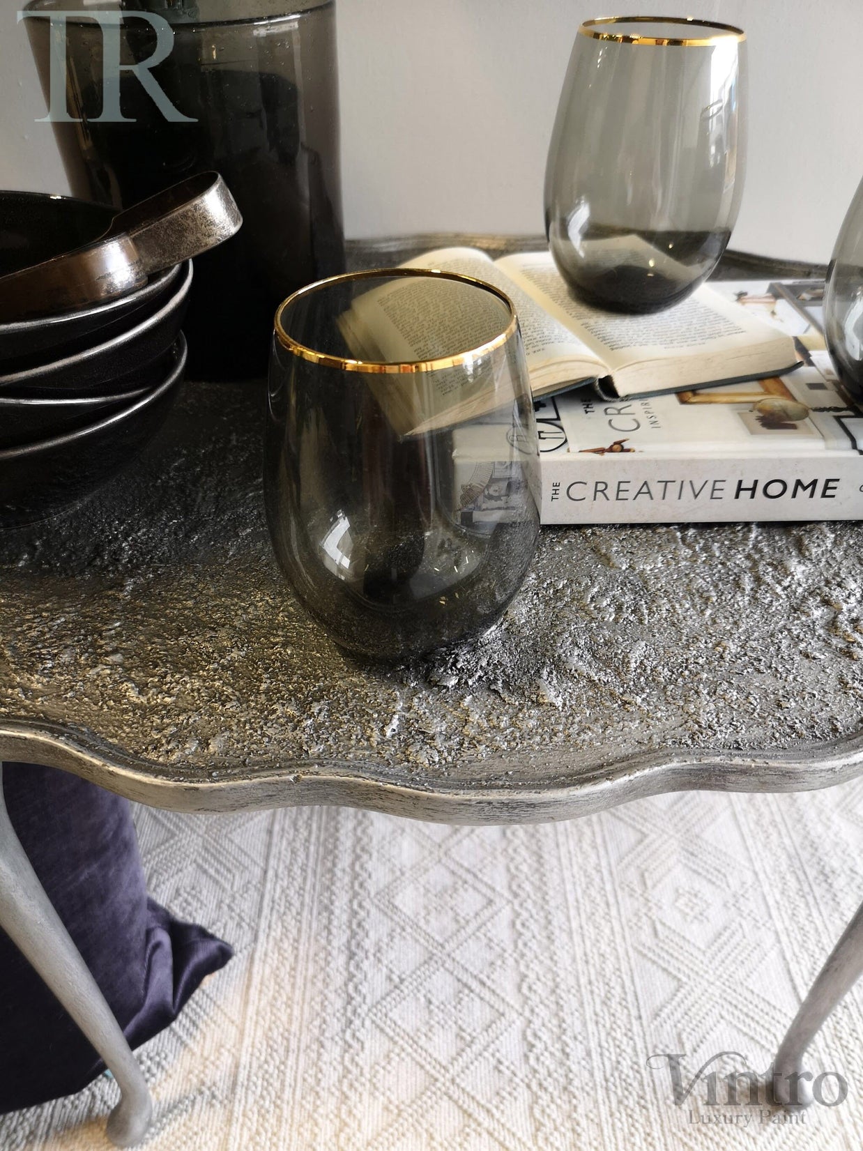 Not For Sale - Casey: Textured Metallic Side Table