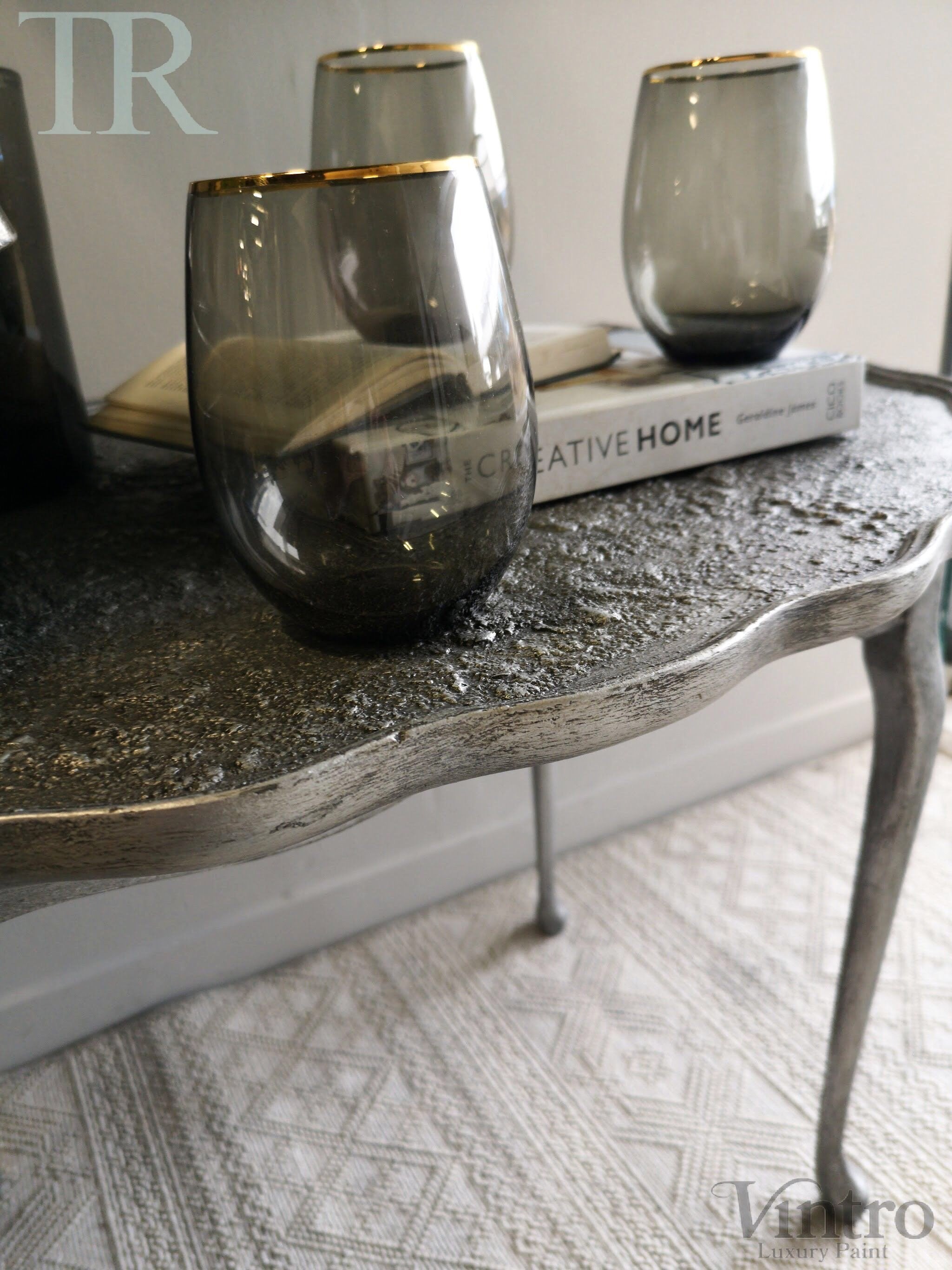 Not For Sale - Casey: Textured Metallic Side Table
