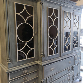 Not For Sale - Rosette: Large solid Mahogany display cabinet