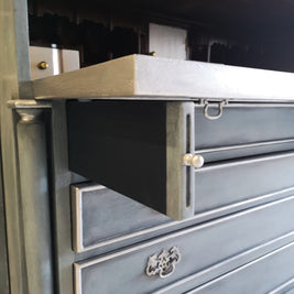 Not For Sale - Rosette: Large solid Mahogany display cabinet