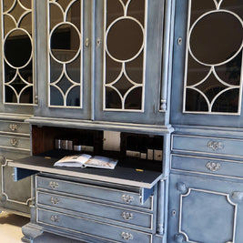 Not For Sale - Rosette: Large solid Mahogany display cabinet