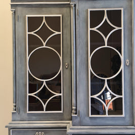 Not For Sale - Rosette: Large solid Mahogany display cabinet