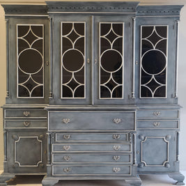 Not For Sale - Rosette: Large solid Mahogany display cabinet