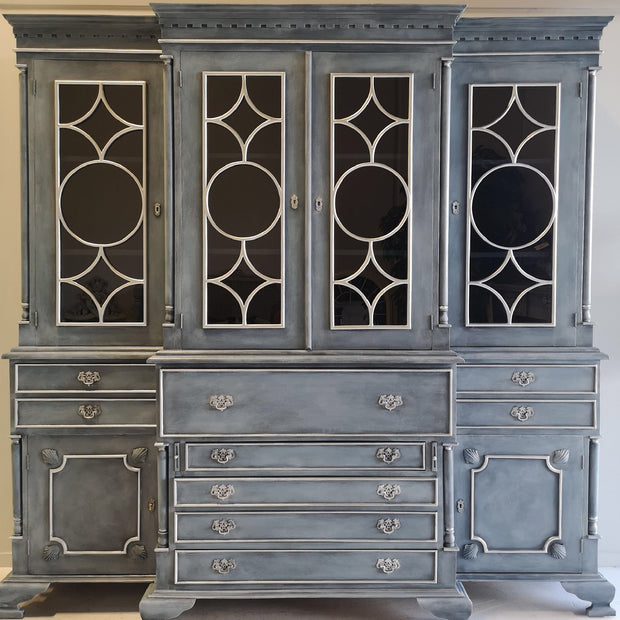 Not For Sale - Rosette: Large solid Mahogany display cabinet