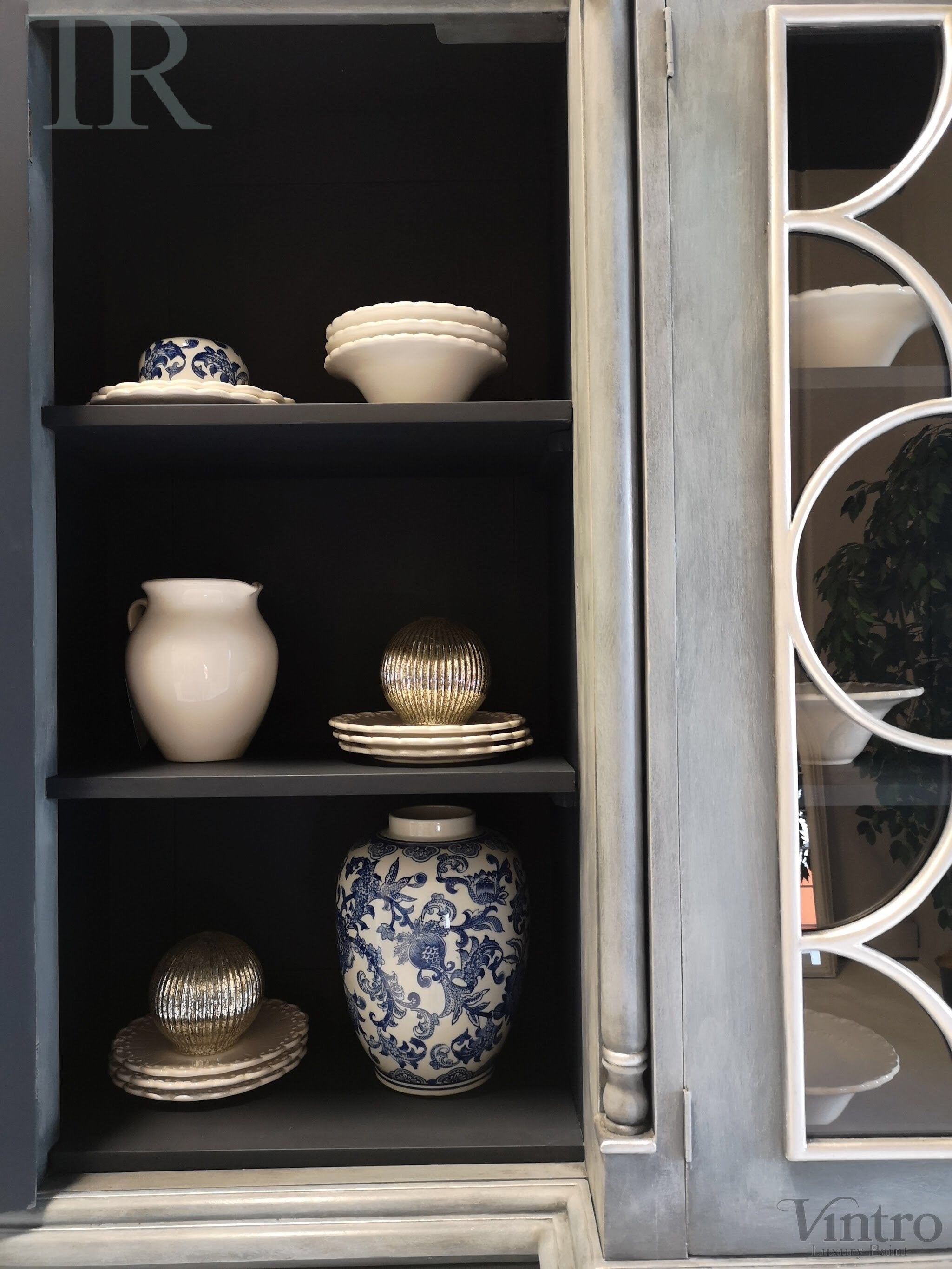 Not For Sale - Rosette: Large solid Mahogany display cabinet