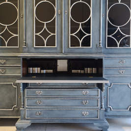 Not For Sale - Rosette: Large solid Mahogany display cabinet