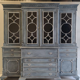 Not For Sale - Rosette: Large solid Mahogany display cabinet