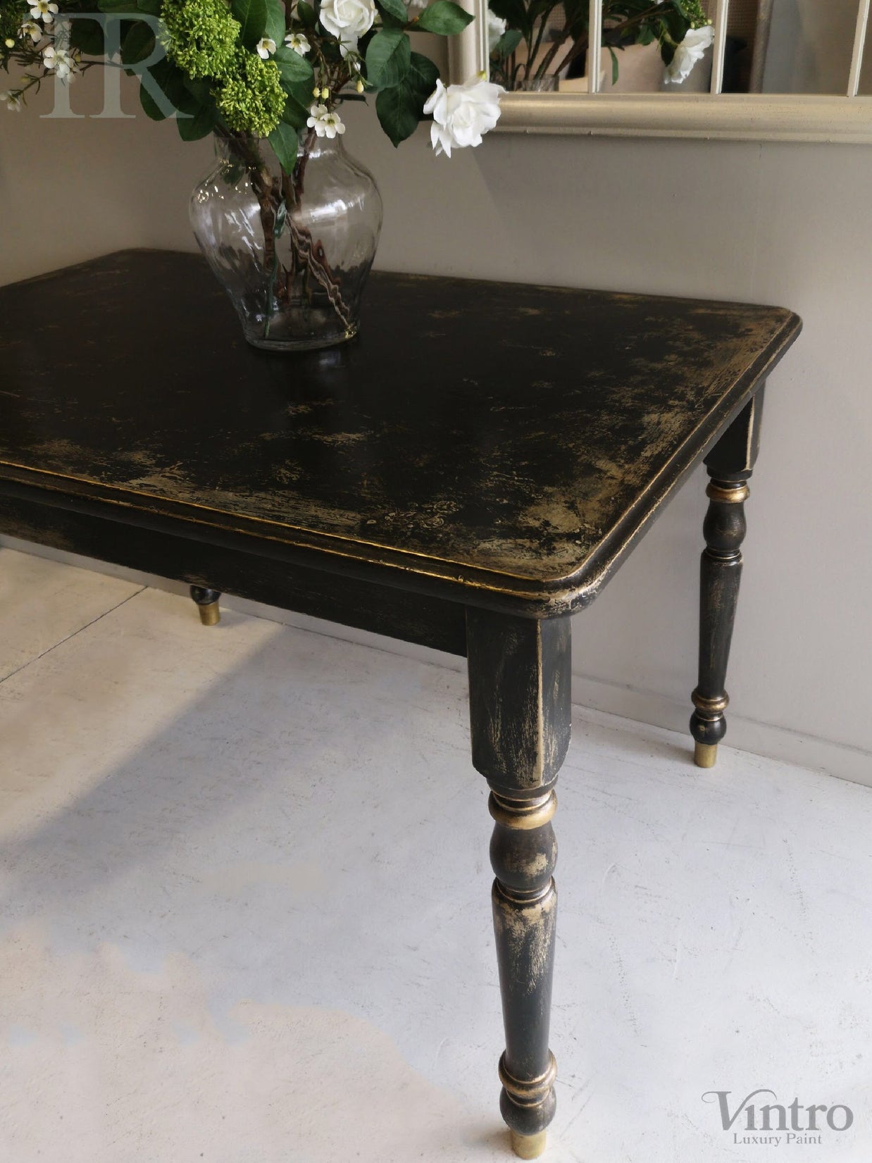 Not For Sale - Pera: Rustic Black and Gold Table