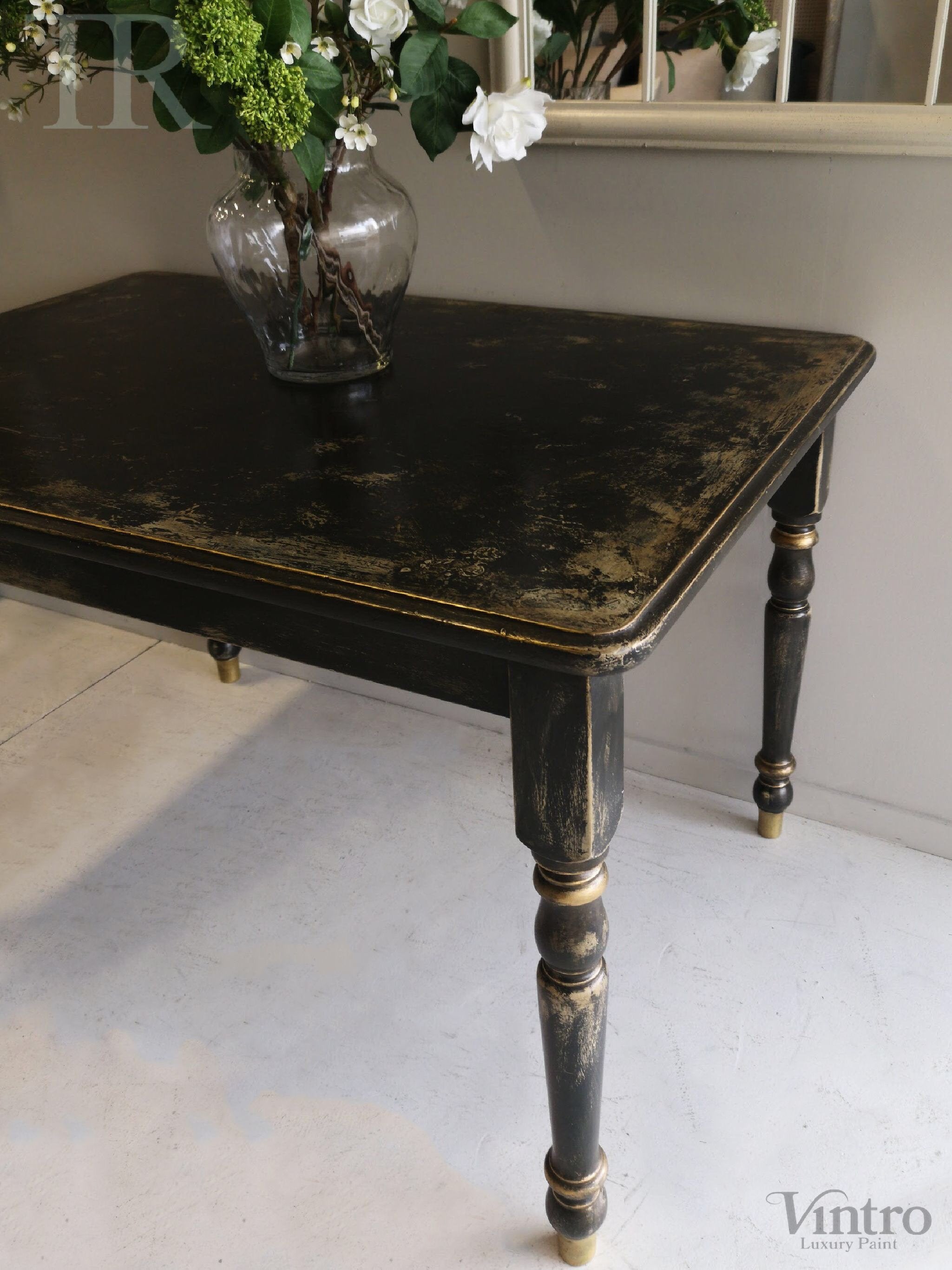 Not For Sale - Pera: Rustic Black and Gold Table