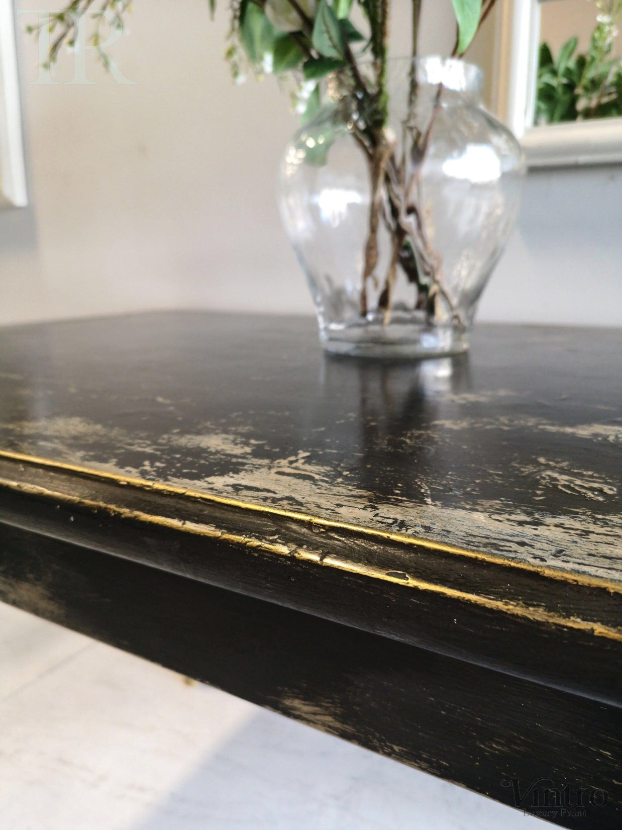Not For Sale - Pera: Rustic Black and Gold Table