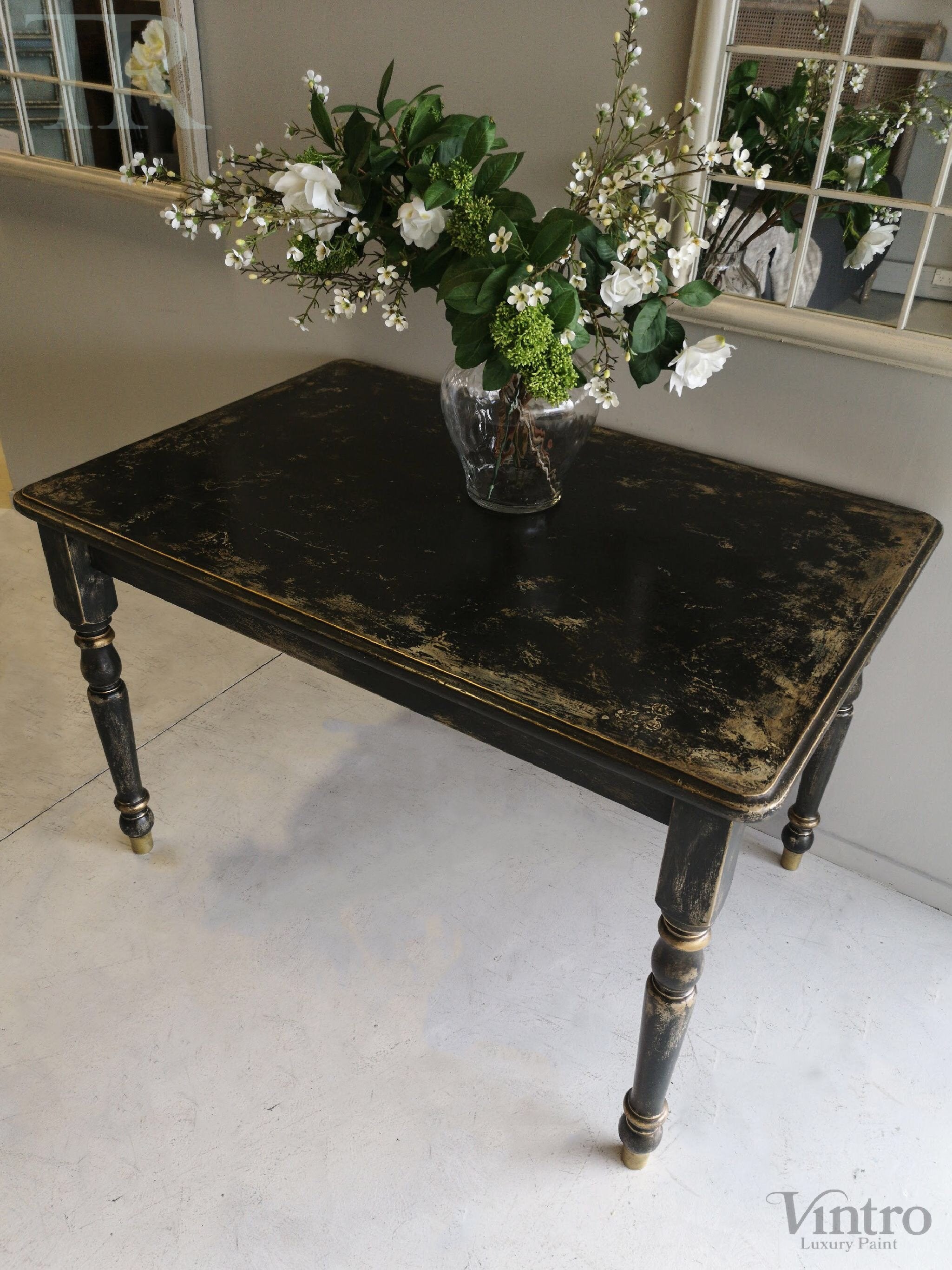 Not For Sale - Pera: Rustic Black and Gold Table