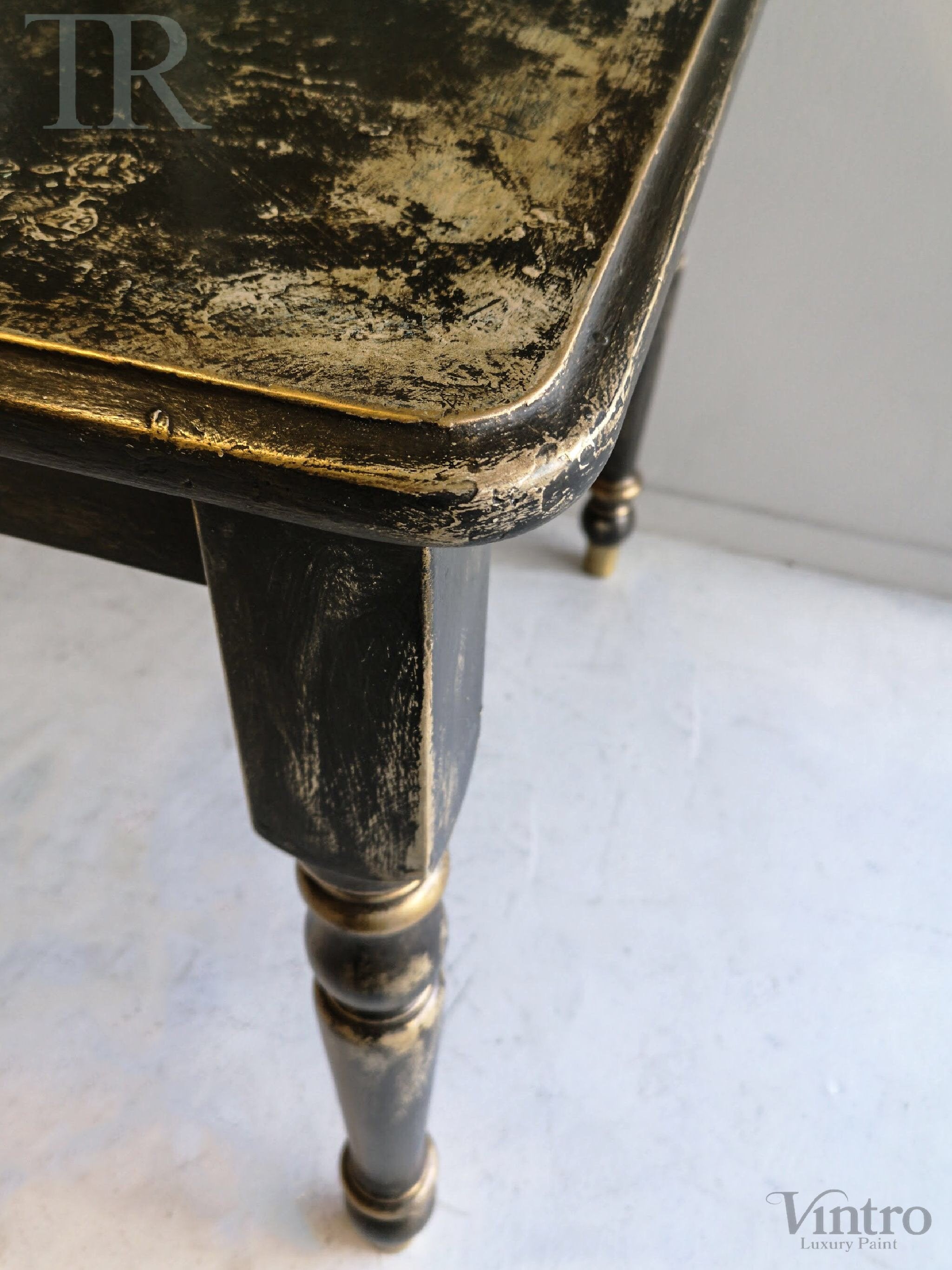 Not For Sale - Pera: Rustic Black and Gold Table