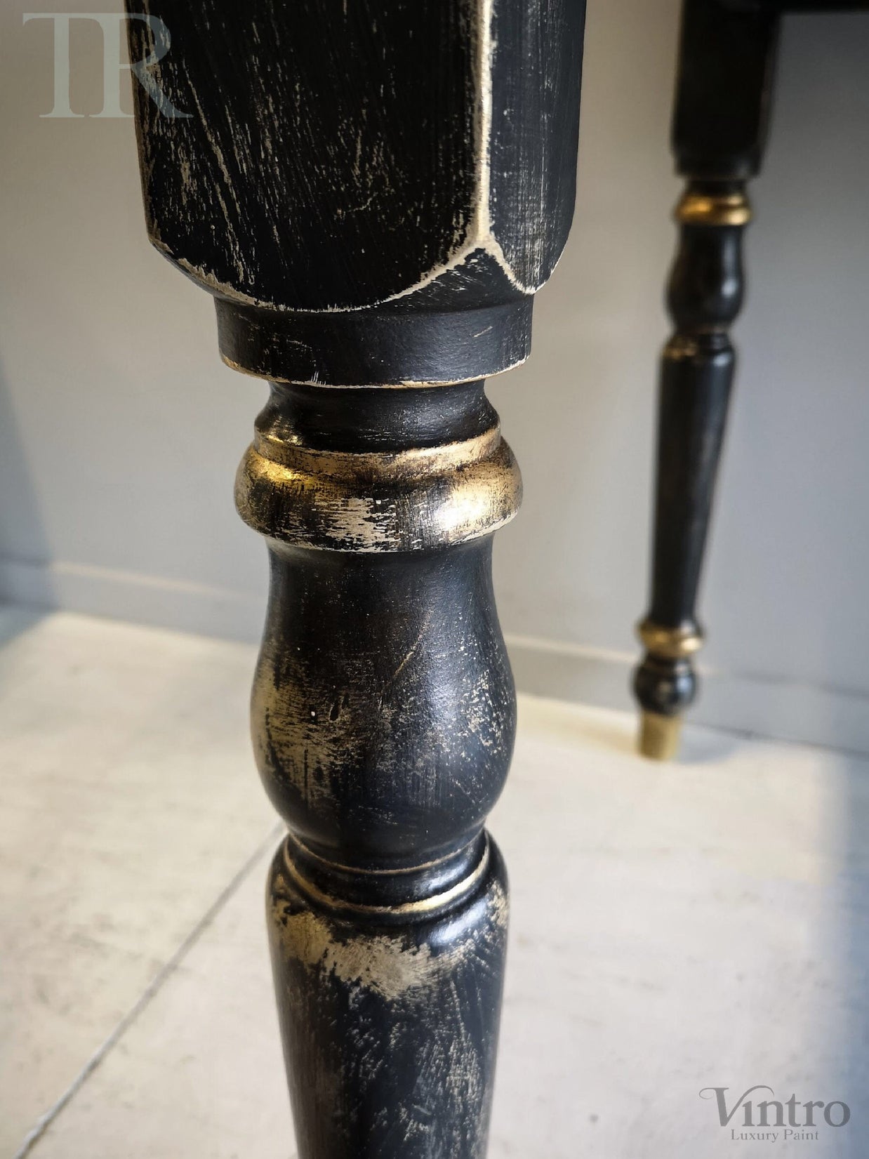 Not For Sale - Pera: Rustic Black and Gold Table