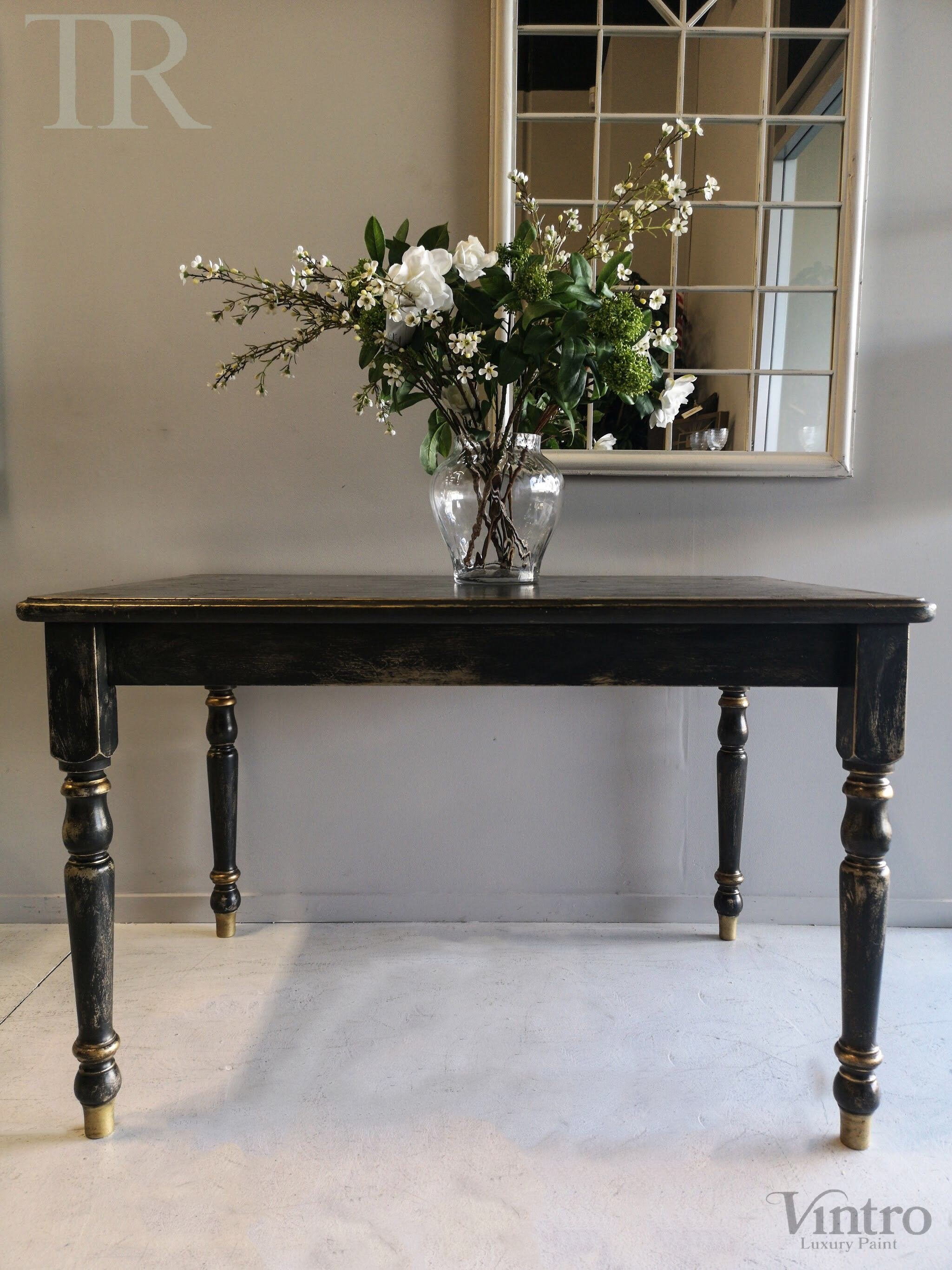 Not For Sale - Pera: Rustic Black and Gold Table