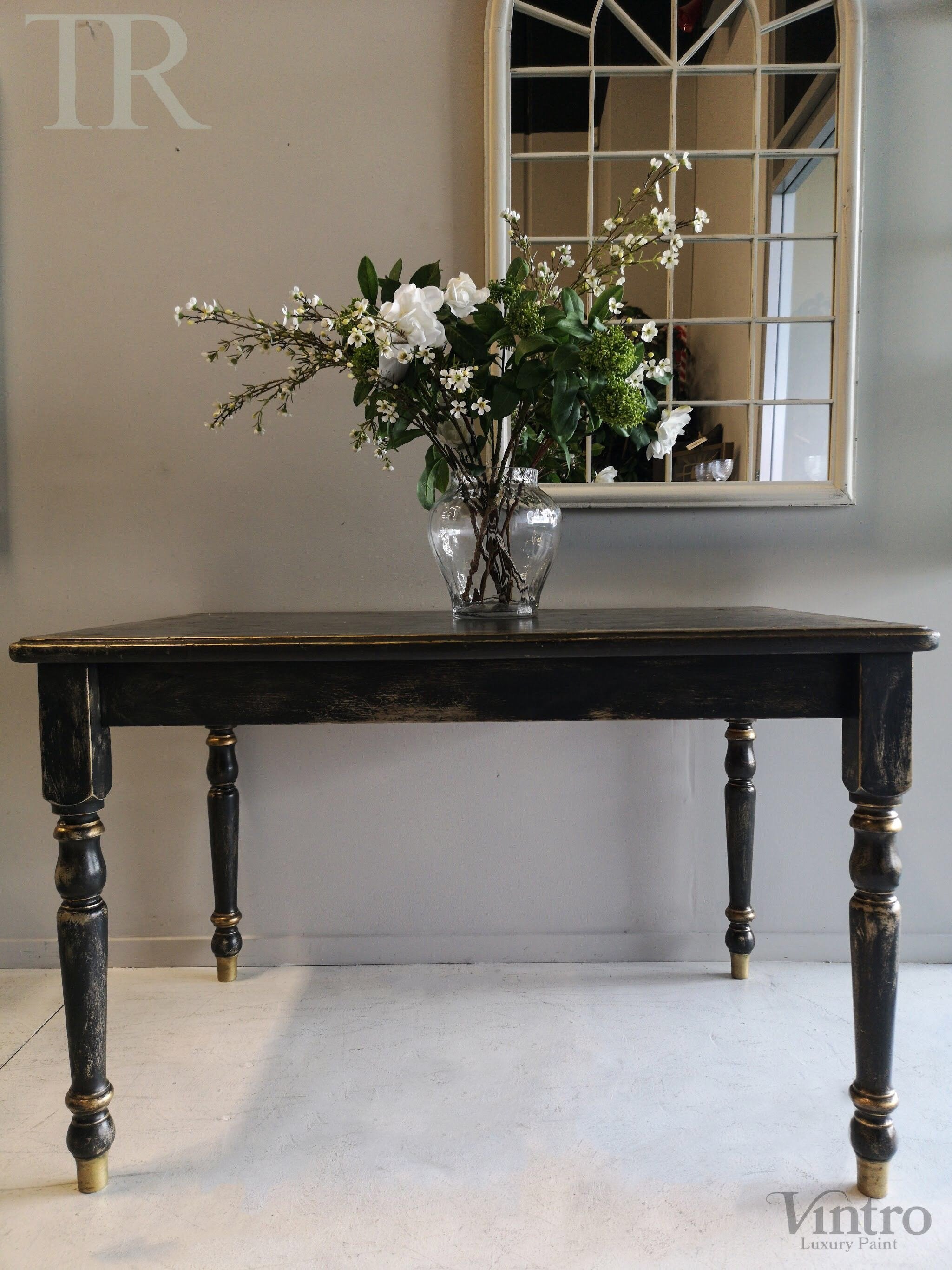 Not For Sale - Pera: Rustic Black and Gold Table