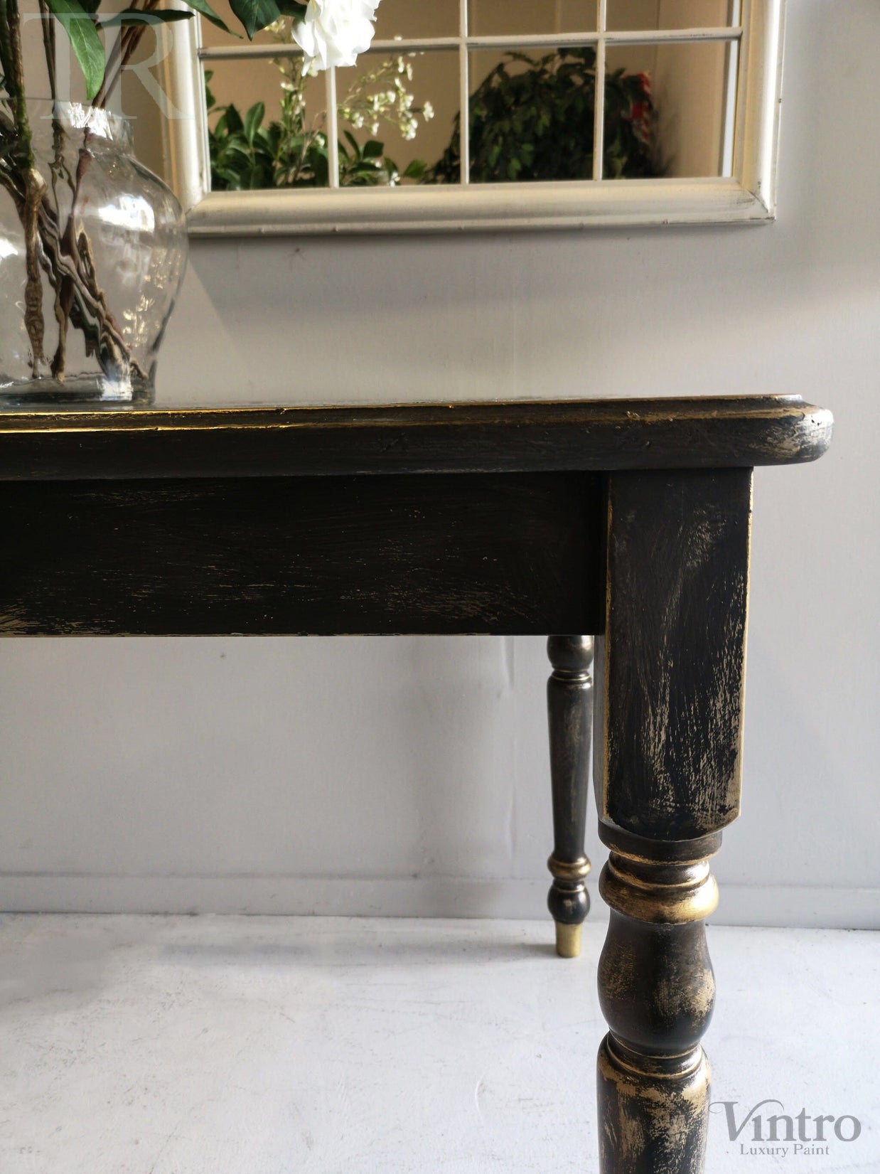 Not For Sale - Pera: Rustic Black and Gold Table