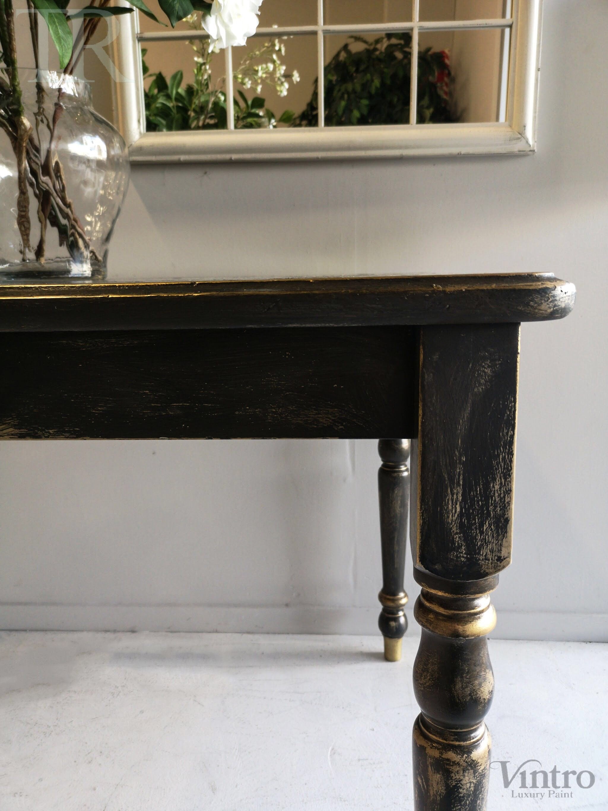 Not For Sale - Pera: Rustic Black and Gold Table