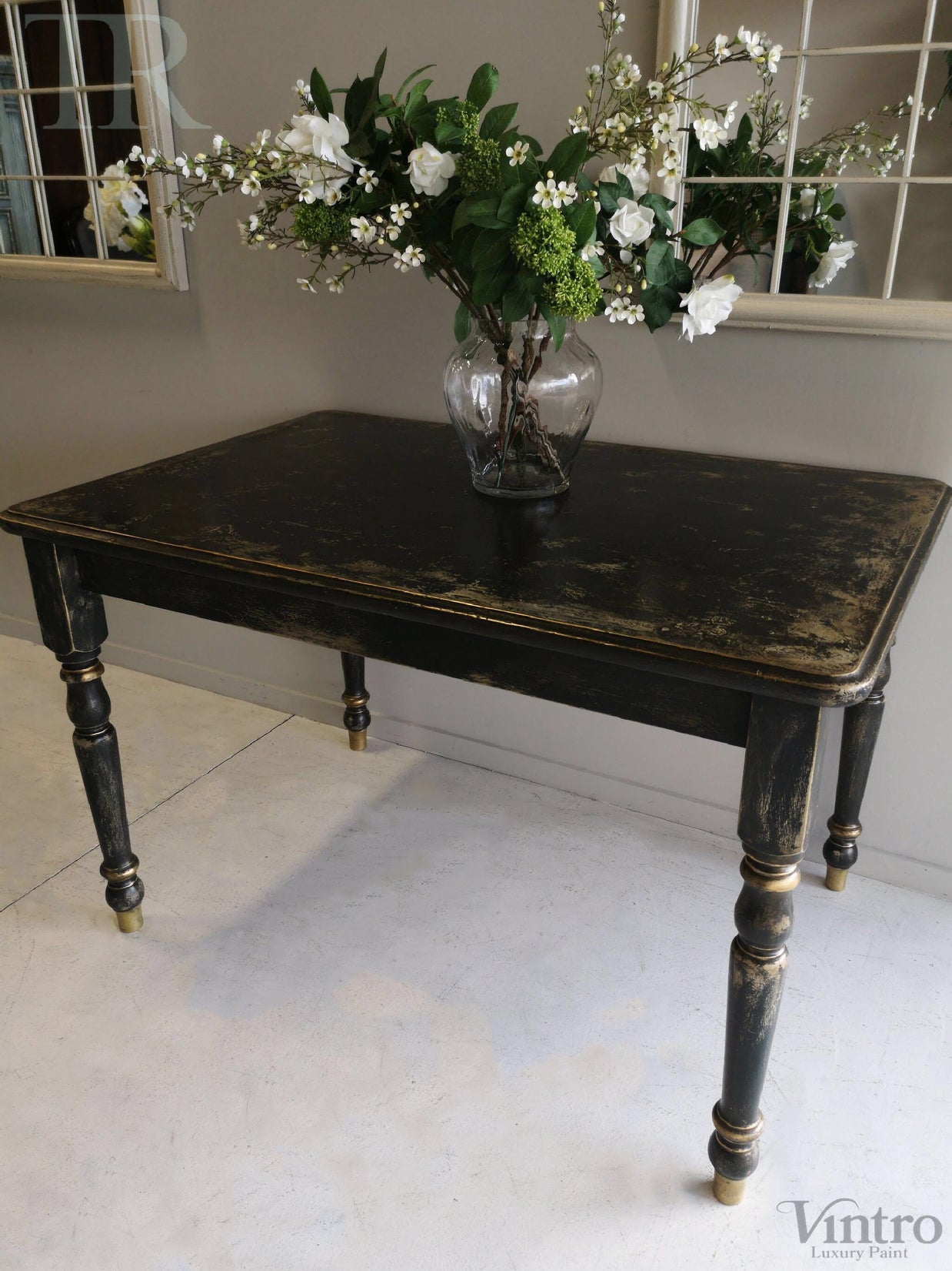 Not For Sale - Pera: Rustic Black and Gold Table