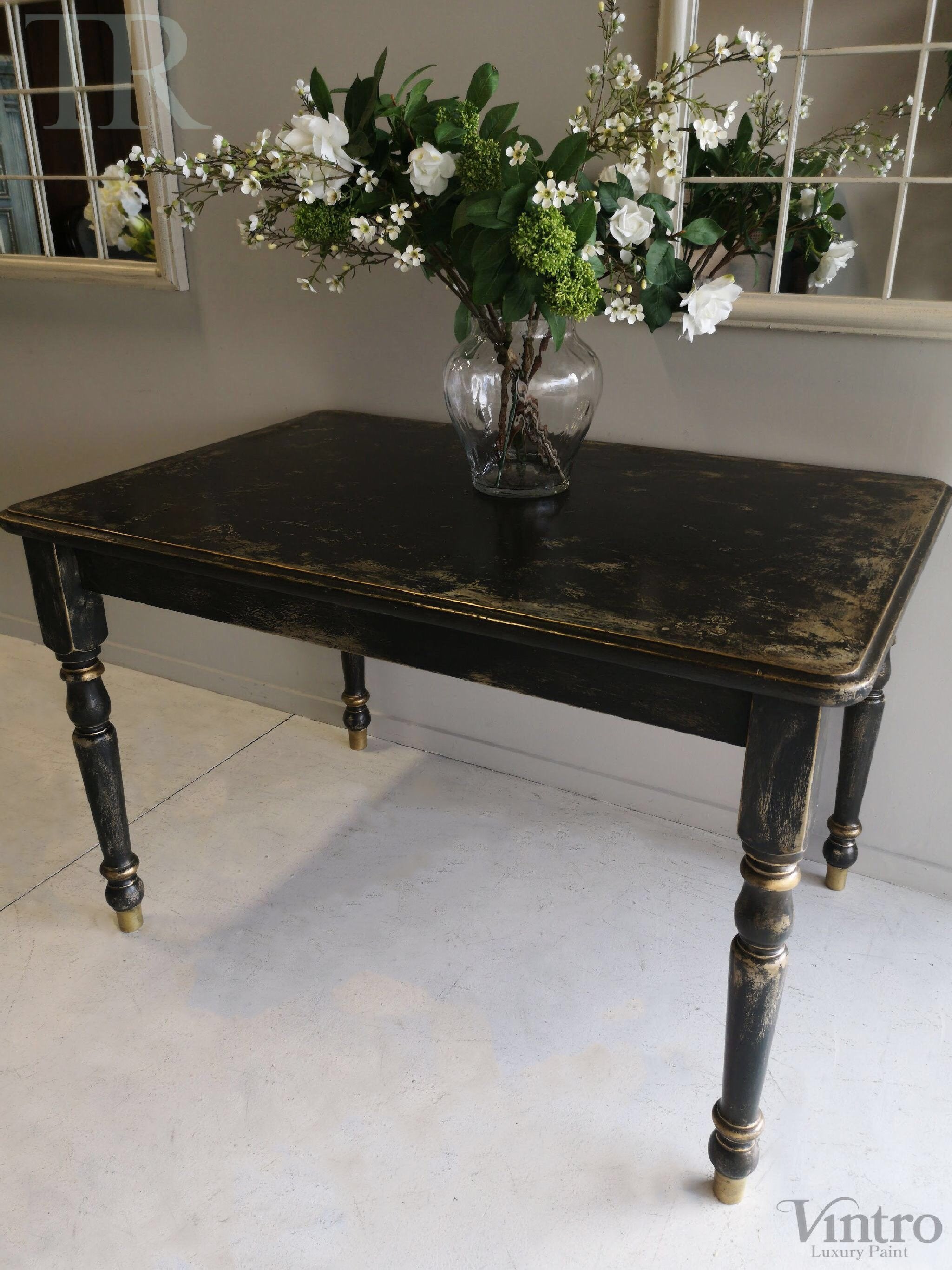 Not For Sale - Pera: Rustic Black and Gold Table