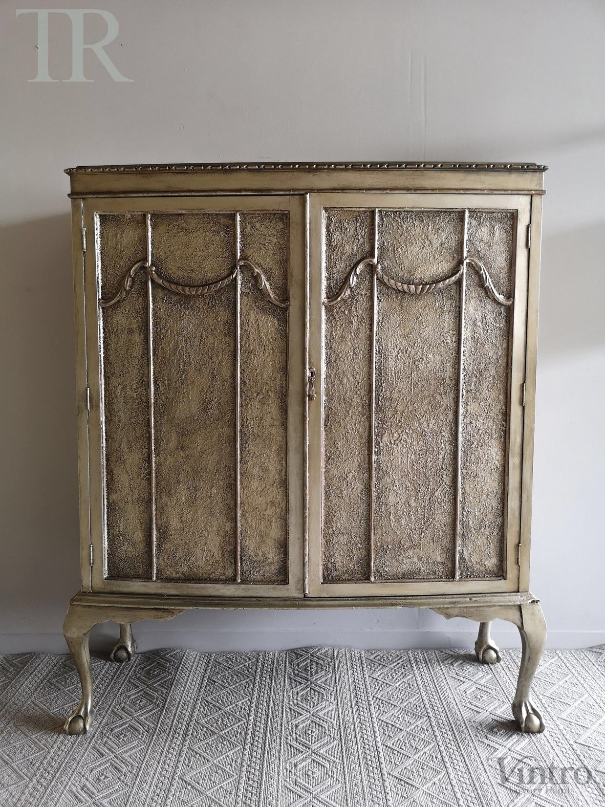 Not For Sale - Rea: Aged Metallic Champagne gold cabinet