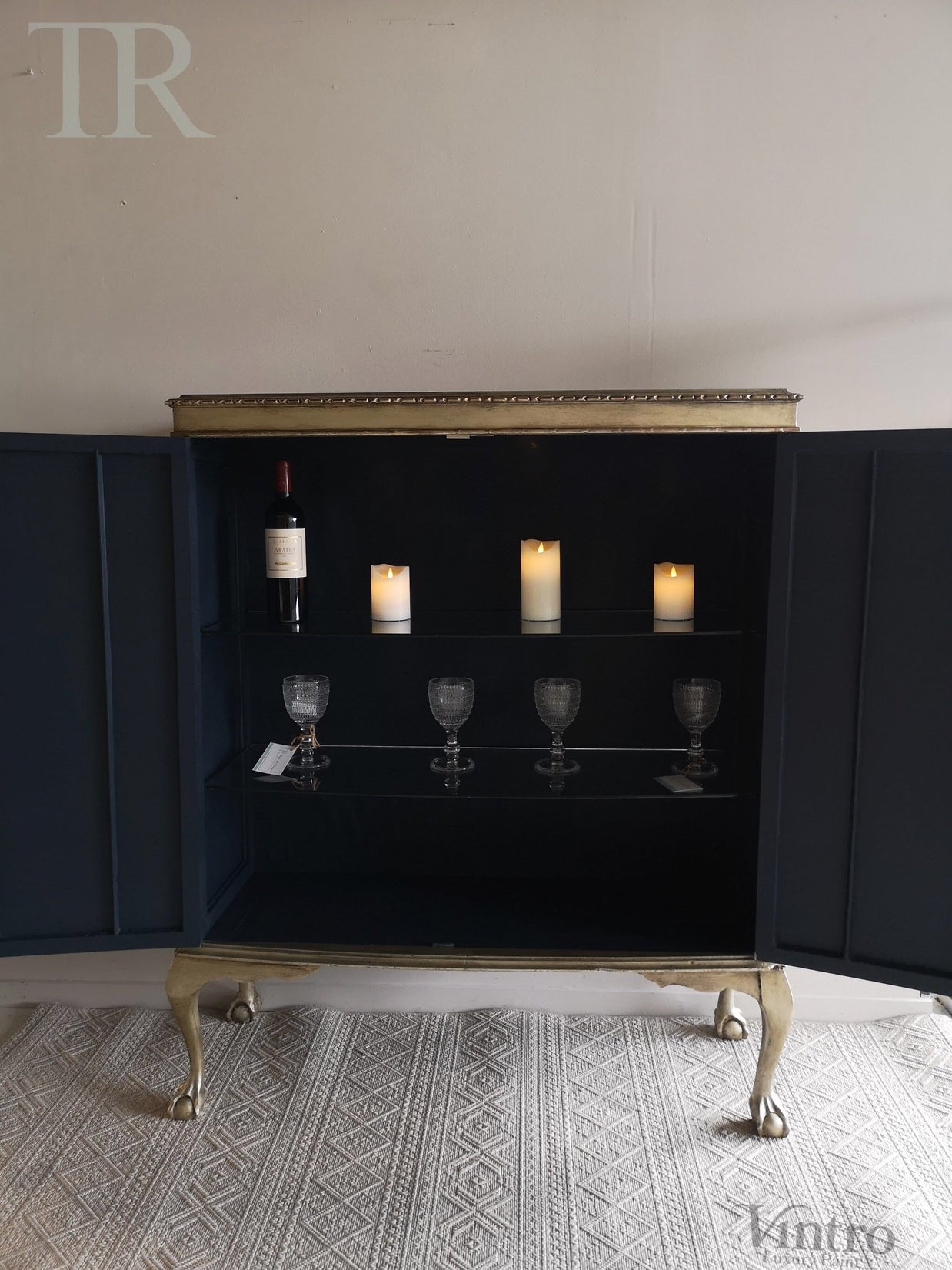 Not For Sale - Rea: Aged Metallic Champagne gold cabinet