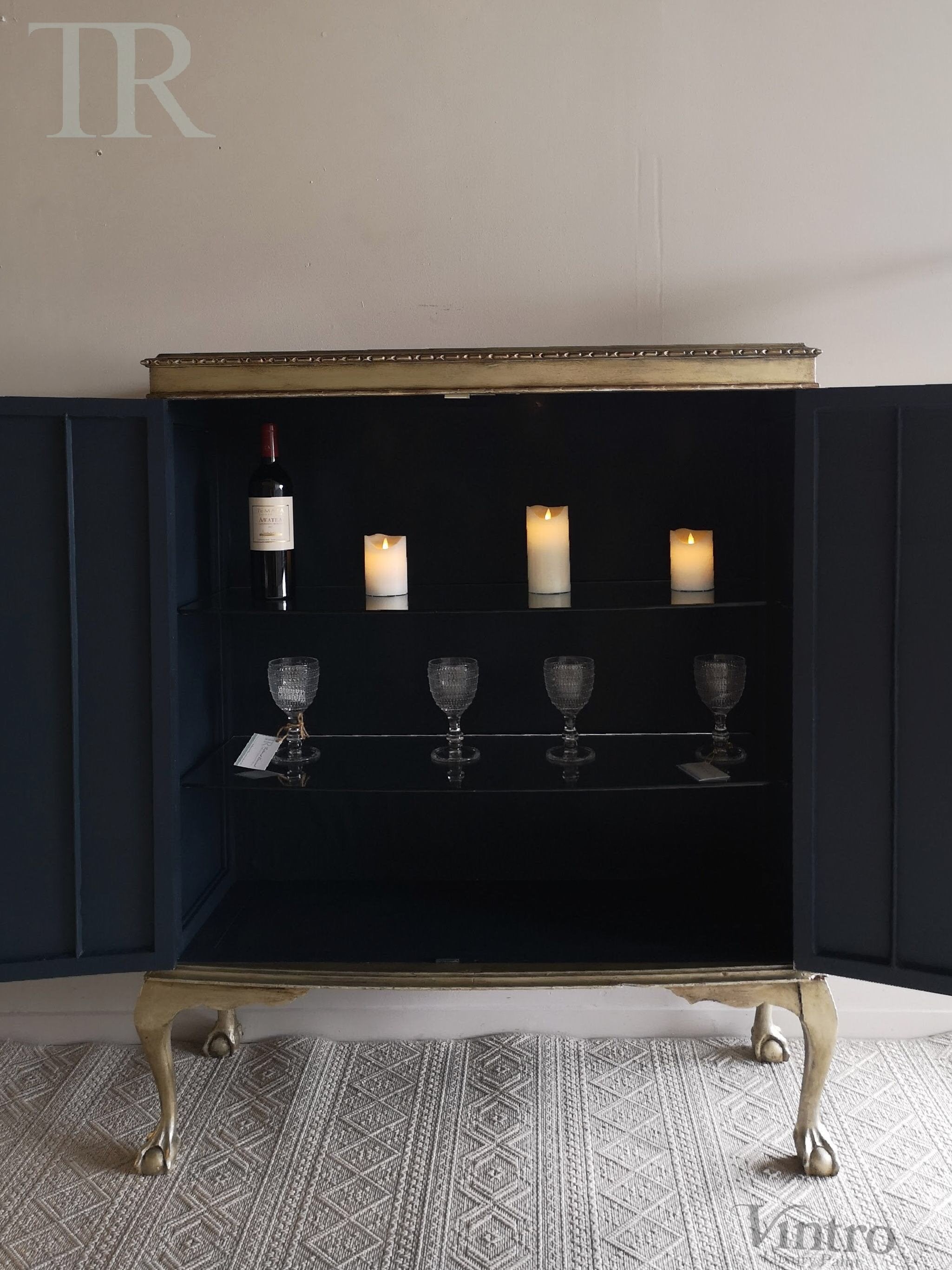 Not For Sale - Rea: Aged Metallic Champagne gold cabinet