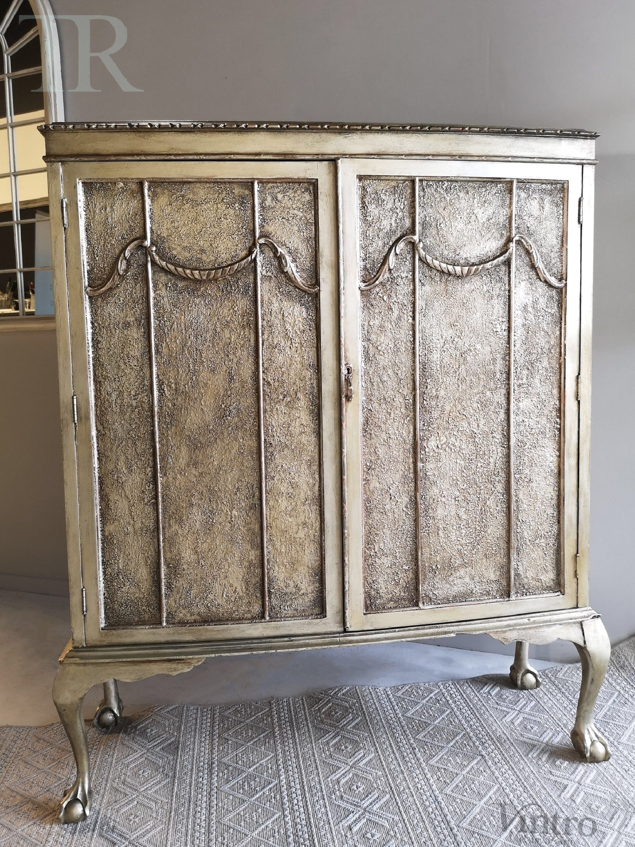 Not For Sale - Rea: Aged Metallic Champagne gold cabinet