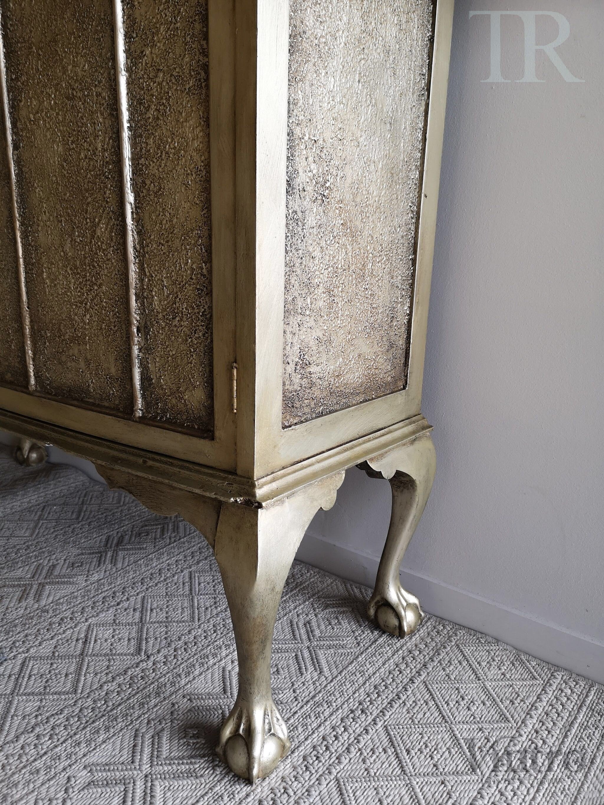 Not For Sale - Rea: Aged Metallic Champagne gold cabinet