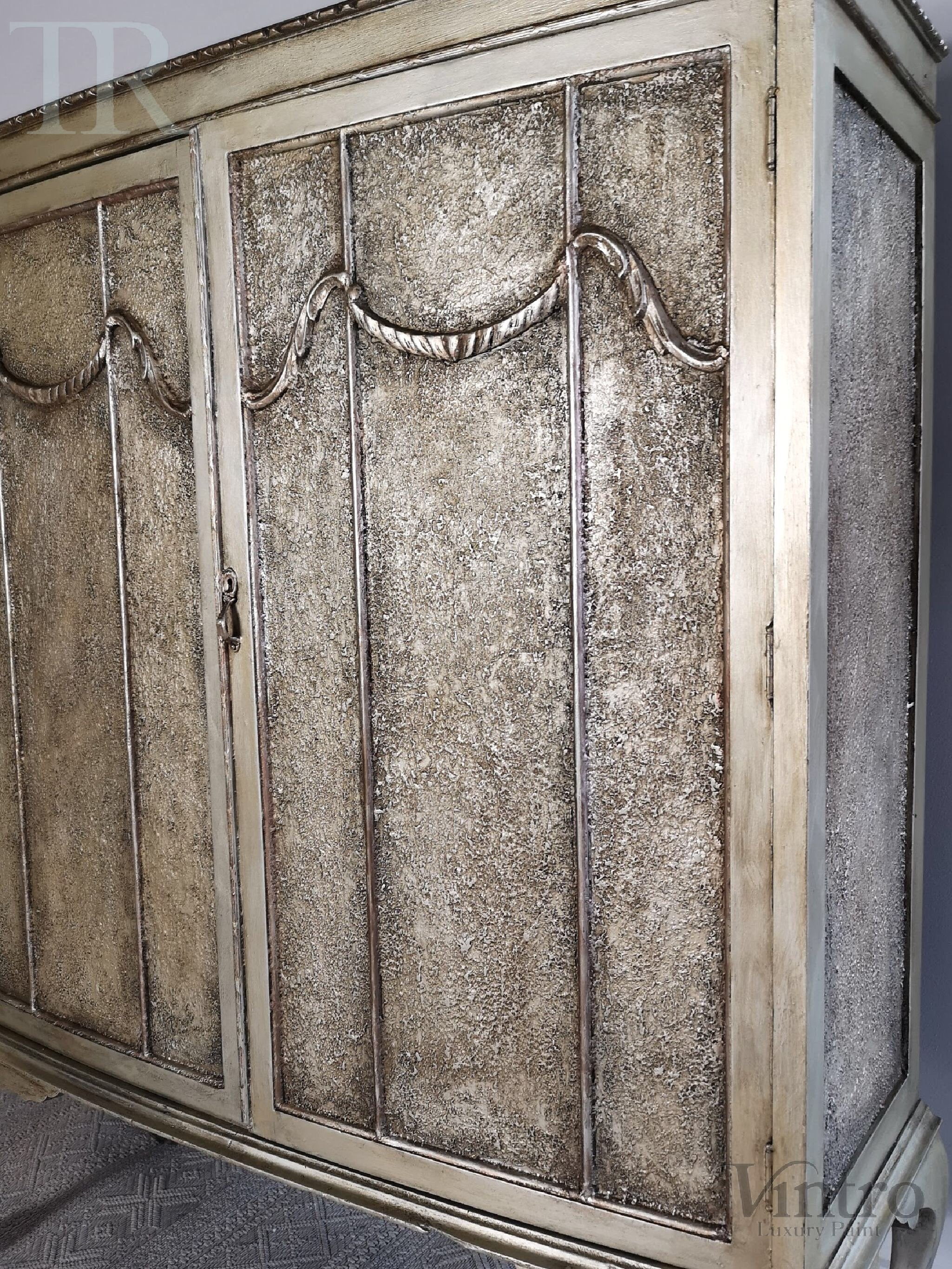 Not For Sale - Rea: Aged Metallic Champagne gold cabinet