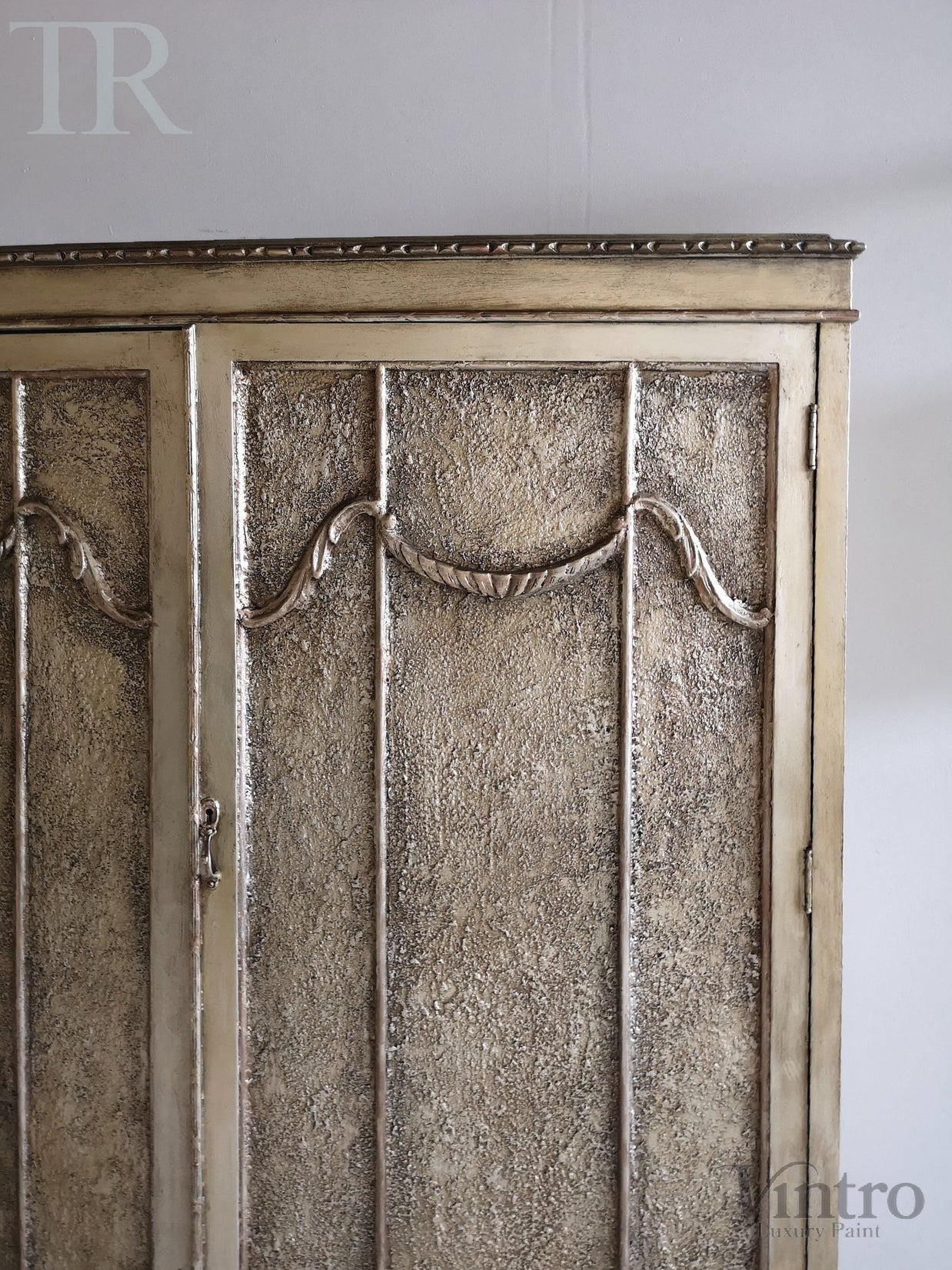 Not For Sale - Rea: Aged Metallic Champagne gold cabinet
