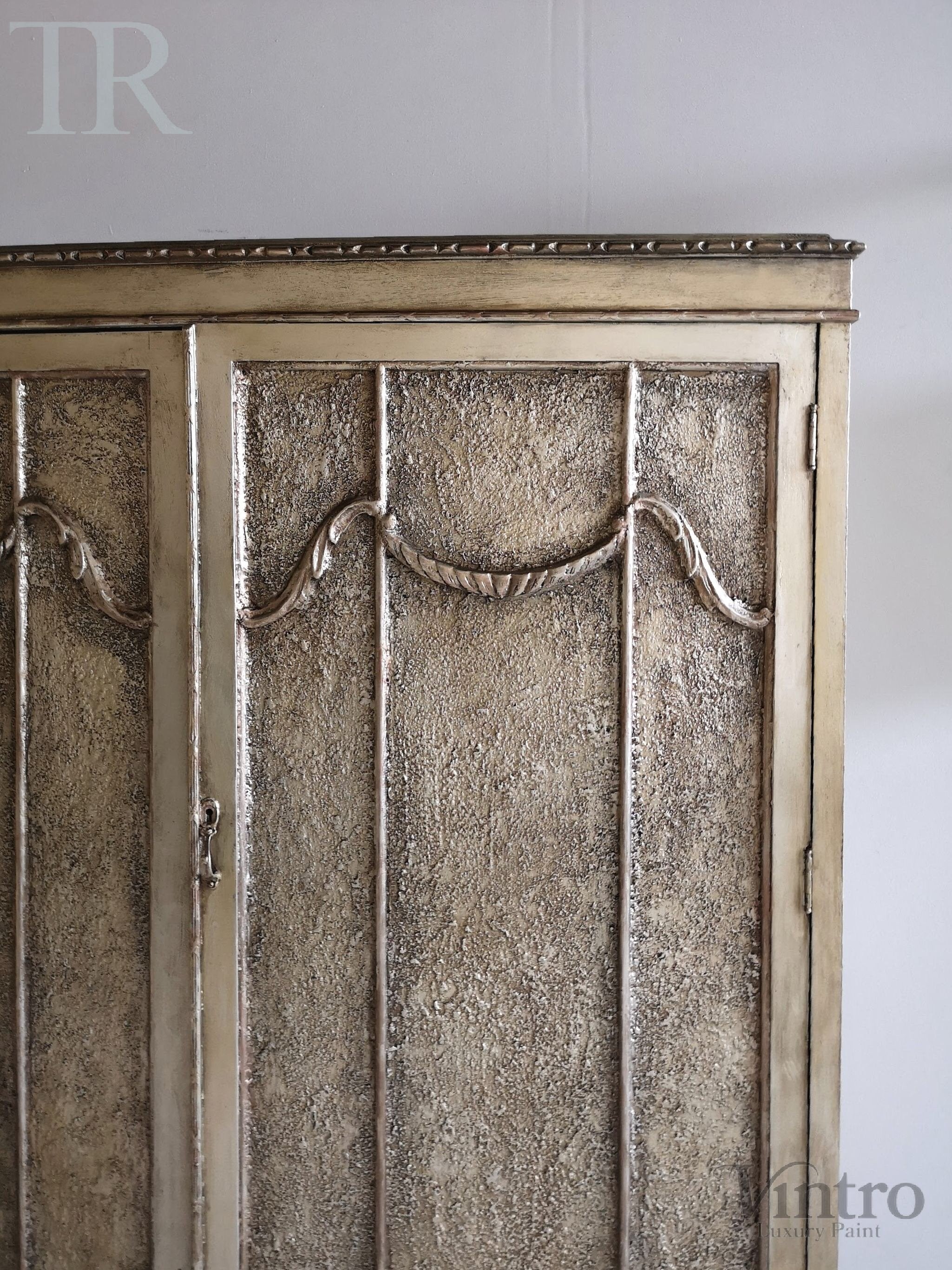 Not For Sale - Rea: Aged Metallic Champagne gold cabinet